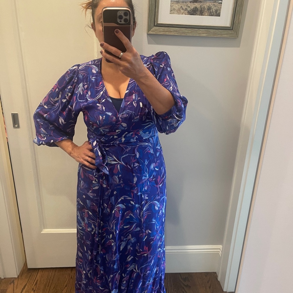 Elegant Purple Floral Maxi Dress